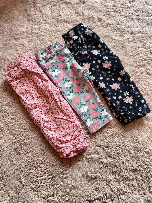 Spodnie cieplejsze 3 pary, rozmiar 80