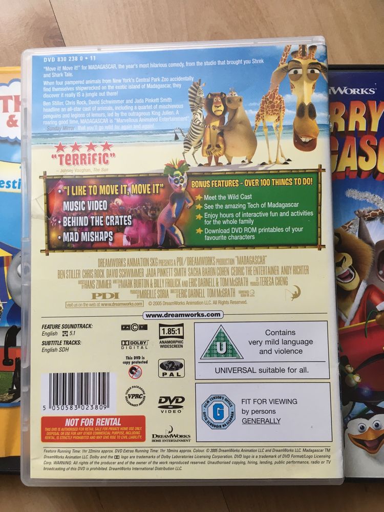 Bajki dvd Tomek i przyjaciele,Madagascar,Playmobil,Elmo i inne