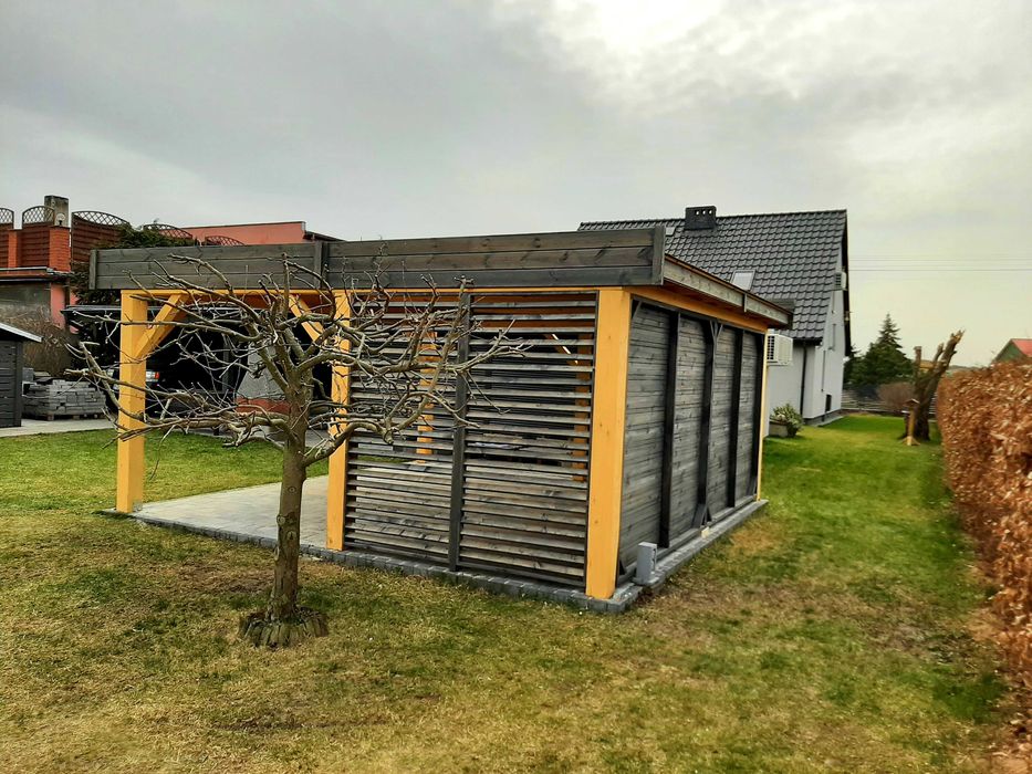 altana, altanka, altanki, nowoczesna, ogrodowa, drewniana, płaski dach