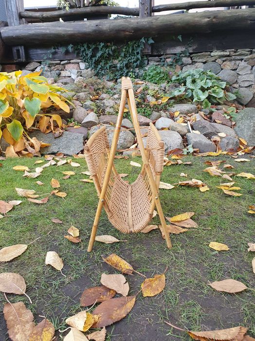 Gazetnik, wiklinowy, boho, lata 70, vintage / retro / PRL