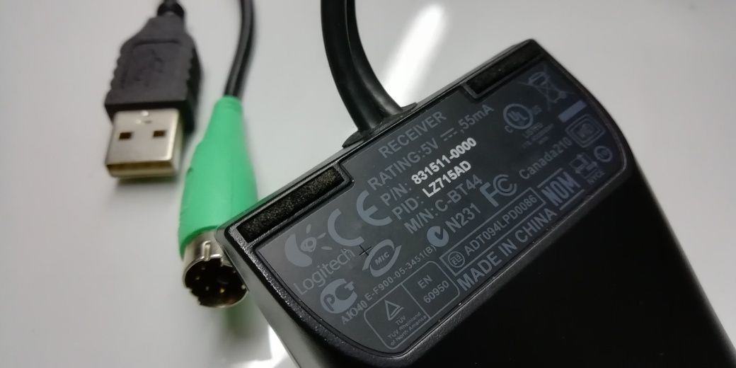 Recetor de teclado e rato Logitech