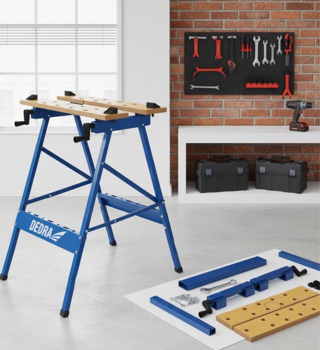 Stół warsztatowy Dedra składany roboczy kobyłka 100 kg regulowany