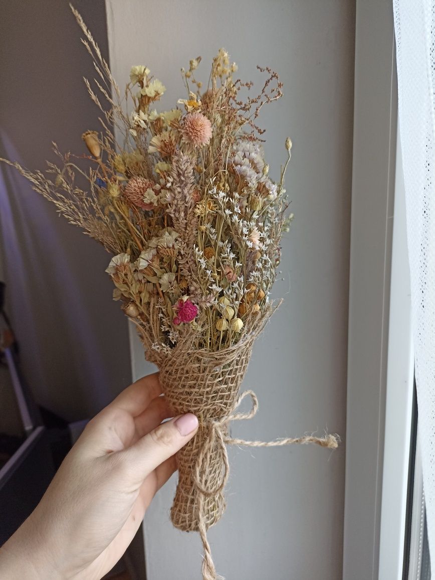 Wieczny bukiet dla Panny Młodej suszone kwiaty Hand Made boho sesja