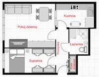 Mieszkanie 38 m2 - 2 pokoje z kuchnią, łazienką, okazyjnie