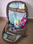 Mochila , mala ou saco para transporte de artigos de bébé da Quechua