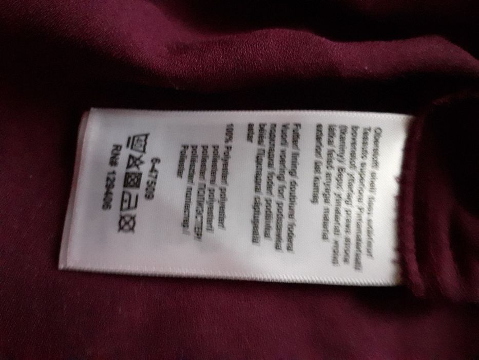 Bordowa sukienka w print roz.46
