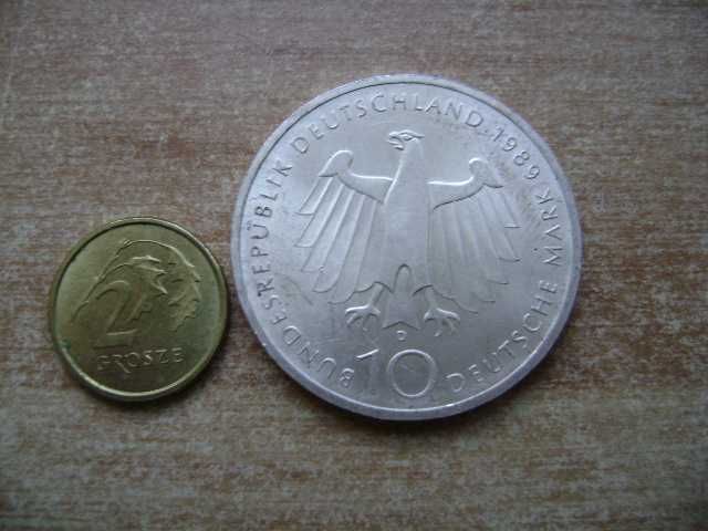 Starocie z PRL - Stare monety srebrne = 10 marek z 1989 r.