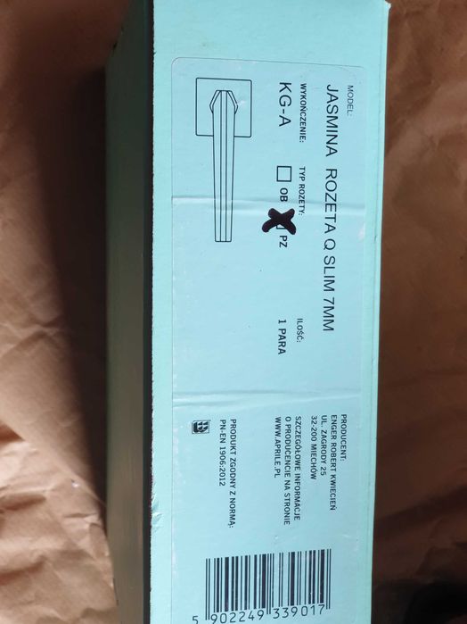 Klamka Aprile Jasmina Q slim szyld kwadratowy 7mm KG-A złoto mat