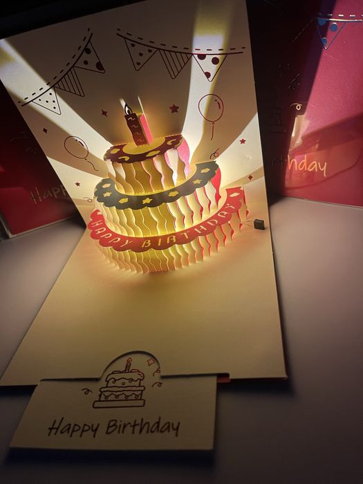 Kartka urodzinowa 3D pop-up – tort, Happy Birthday