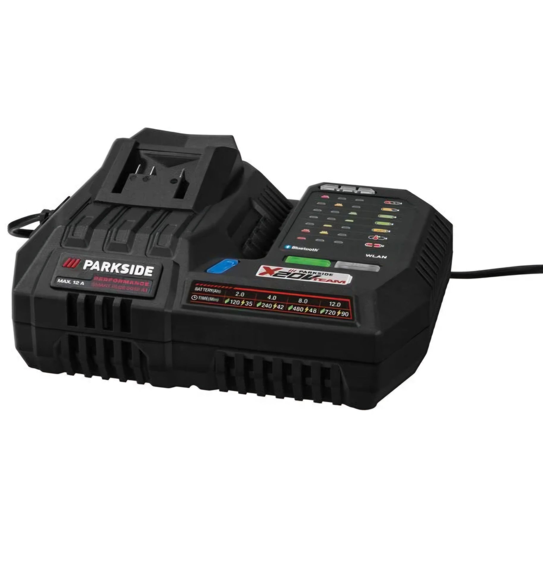 Carregador de bateria inteligente 20 V / 12 A parkside performance