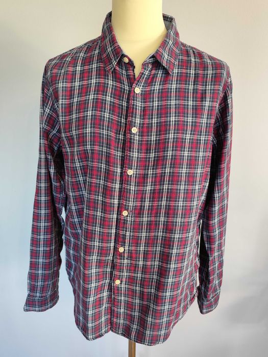 Koszula męska fioletowa w kratkę Glo-Story rozmiar XL śliwkowa koszula