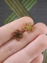 сережки у формі атомів золоті