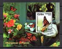 Znaczki Kuba - Motyle - blok