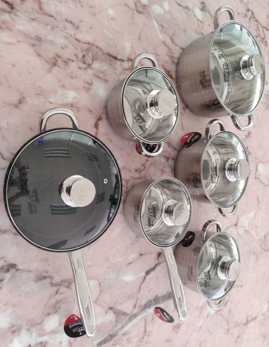 Набір каструль із нержавіючої сталі/ набор кастрюль новый/ кастрюли