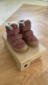 Froddo sniegowce buty zimowe 23 Minni suede velcro pink wełniane alpak