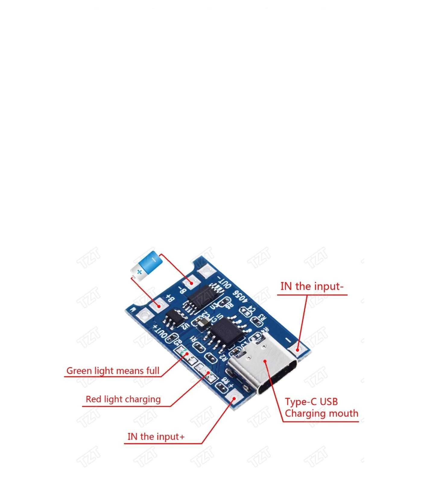 Контролер заряду TP4056 TYPE-C 1А LI-ION/Po 18650 із захистом