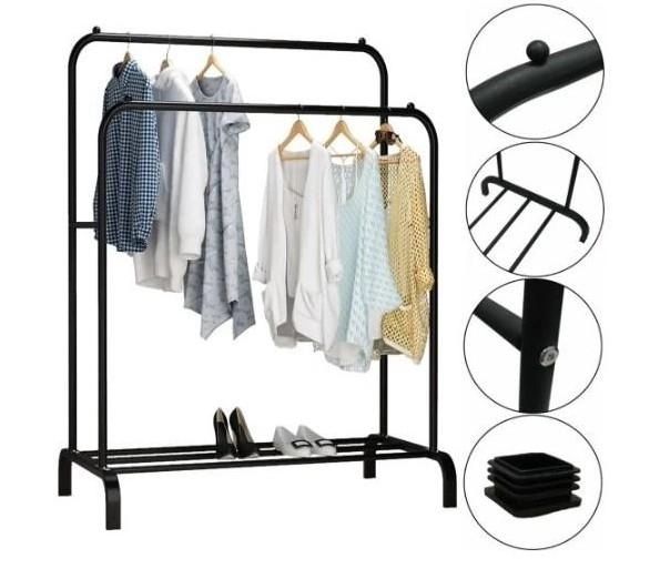 Стійка для одягу подвійна Double Floor LK-08 Чорна