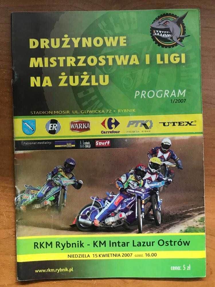 Program żużlowy DMP I Ligi RKM Rybnik - KM Ostrów [Rybnik, 2007r.]