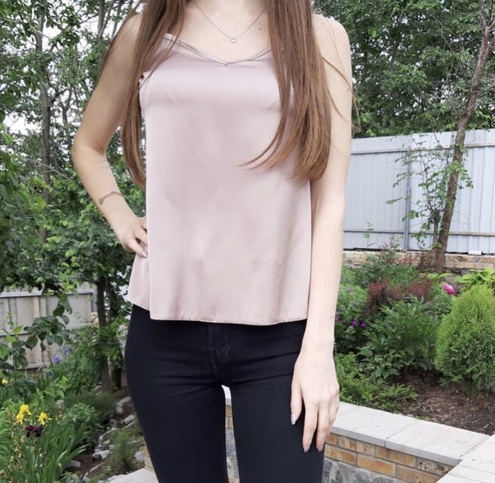Бежева майка шовкова