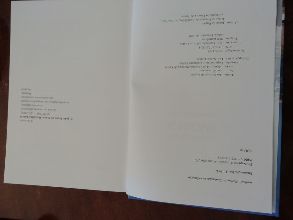 Livro "dos segredos de Cascais"