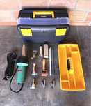 Kit Máquina Vulcanizar Soldar Colar Plástico Lonas Tela Armada Asfáltica tipo Leister