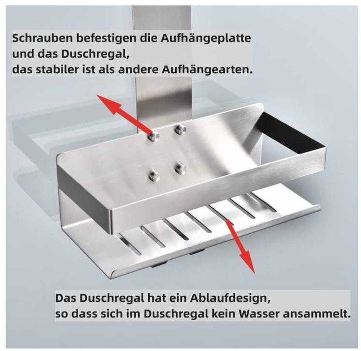 Półka prysznicowa do zawieszenia stal nierdzewna KigKog