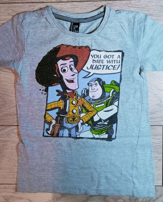 Zestaw 5 koszulek- bluzek z krótkim rękawem 128