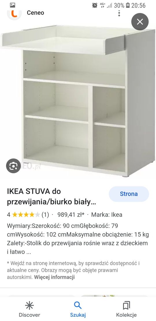 Przewijak Ikea stuva koloru białego