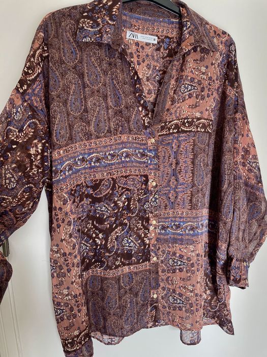 Camisa solta com padrões (Zara, tamanho M)