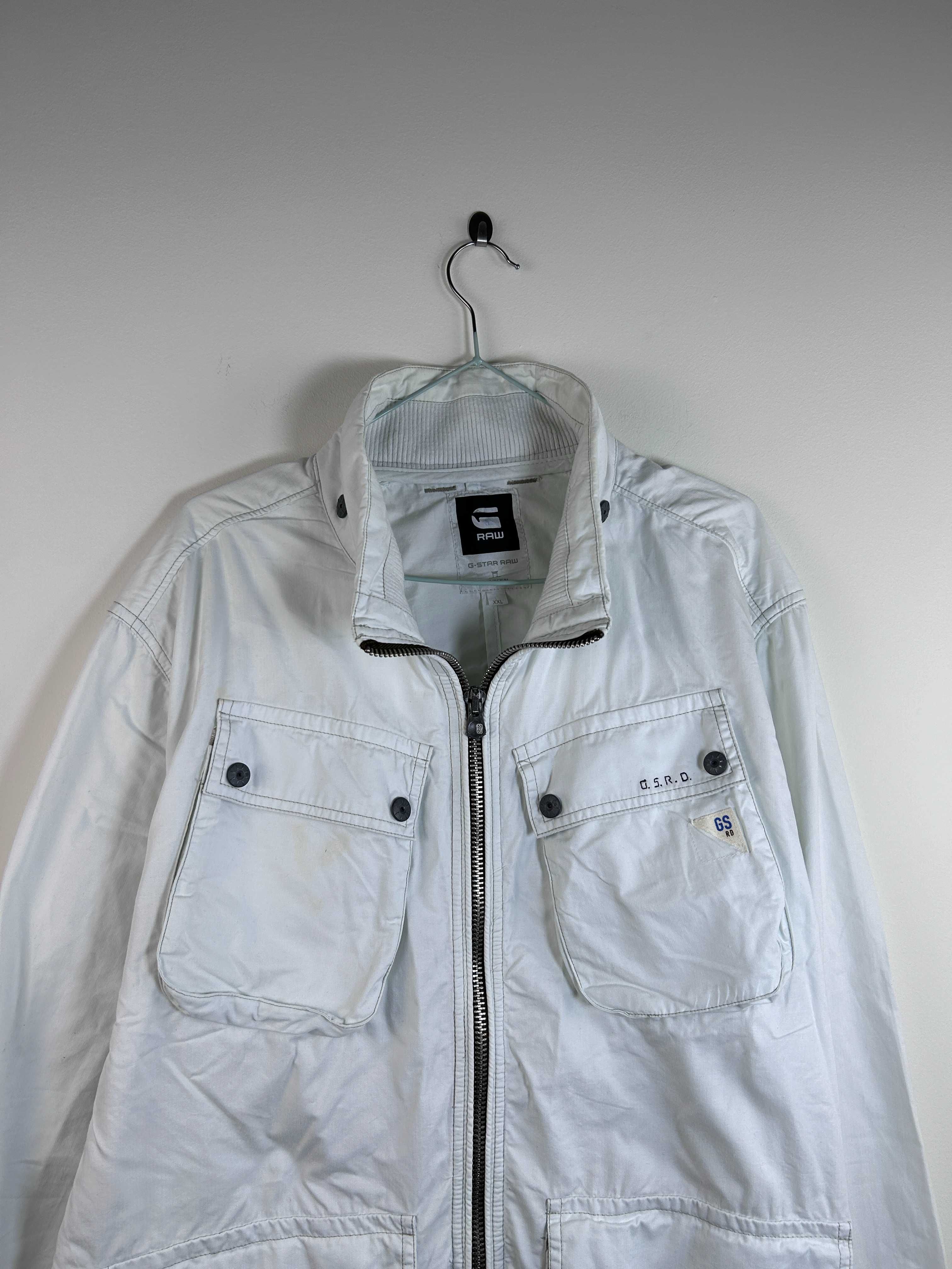 G-STAR Raw Military Style Cargo Multi Pockets White Jacket