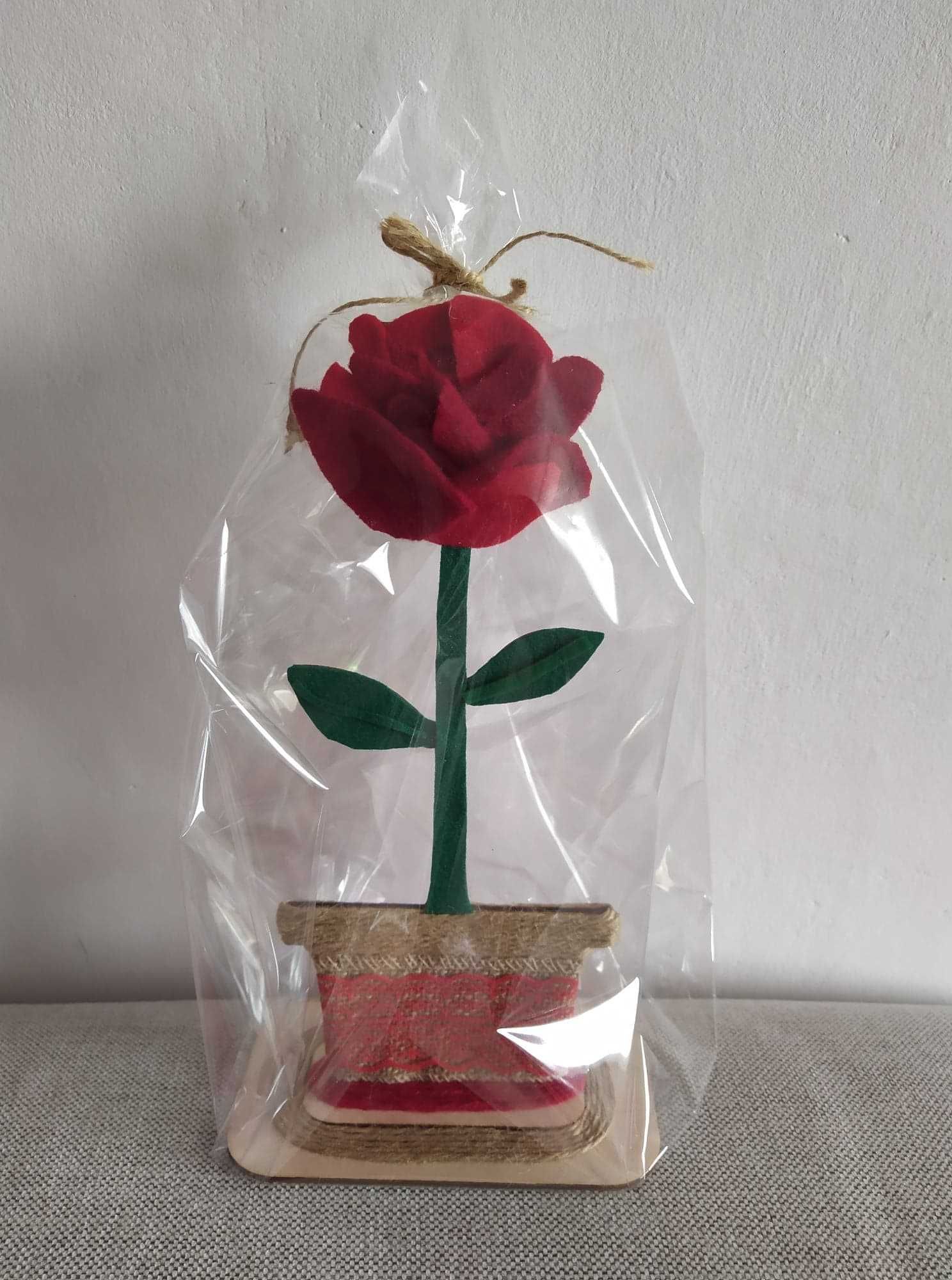 Prezent dekoracja sklejka kwiatek róża gadżet