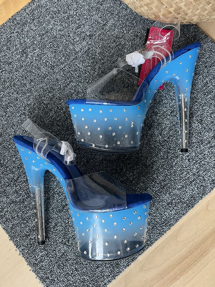 Szpilki Pole Dance r. 40 II blue diamonds Roxie Luve nowe