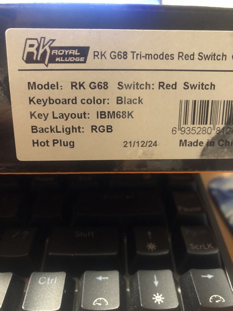 Klawiatura RK68 red Royal Kludge uszkodzona