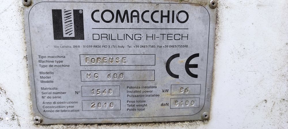 COMACCHIO MC 600 rok 2010  wiertnica wiertnia studni studnie studnia