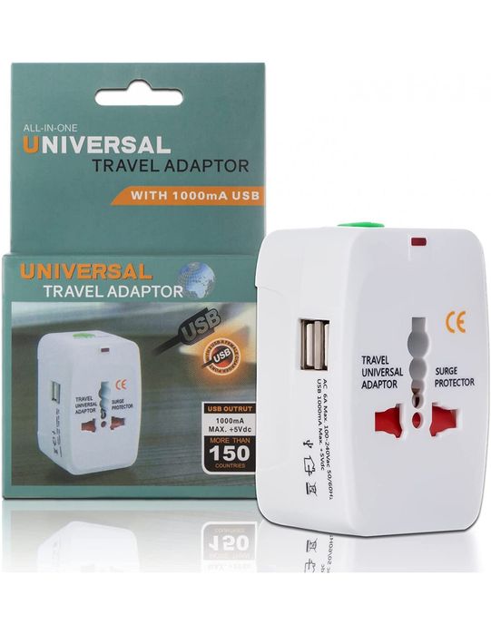 Adaptador Universal de Viagem com Porta USB