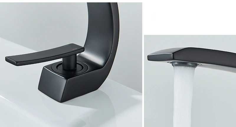 Czarna bateria nablatowa do łazienki MOSIĘŻNA w super cenie