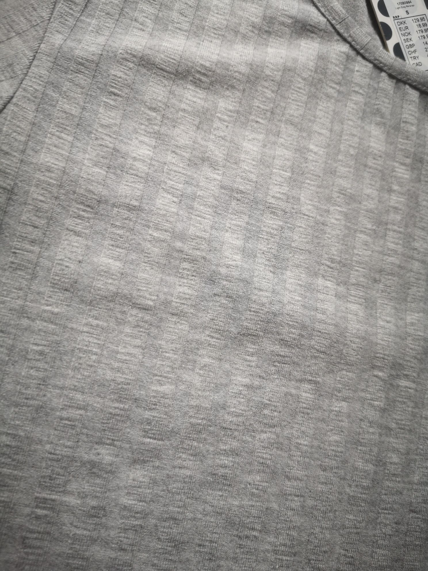 Koszulka pieces S 36 Basic paski szara