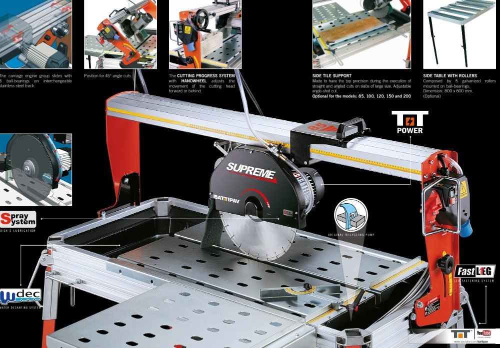 Piła stołowa elektryczna przecinarka płytek gres BATTIPAV SUPREME 120S