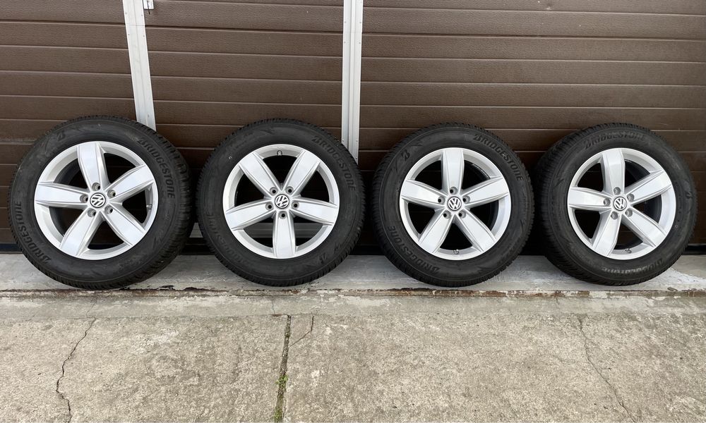 4x koła aluminiowe Alufelgi 5x112 et38 6,5J Opony 215/65 17” VW Tiguan