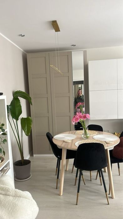 Krzesła Homla 6 sztuk czarne złote glamour fotele komplet zestaw