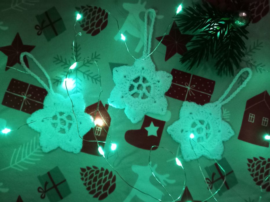 Gwiazdki komplet. Ozdoba świąteczna.  Rękodzieło.