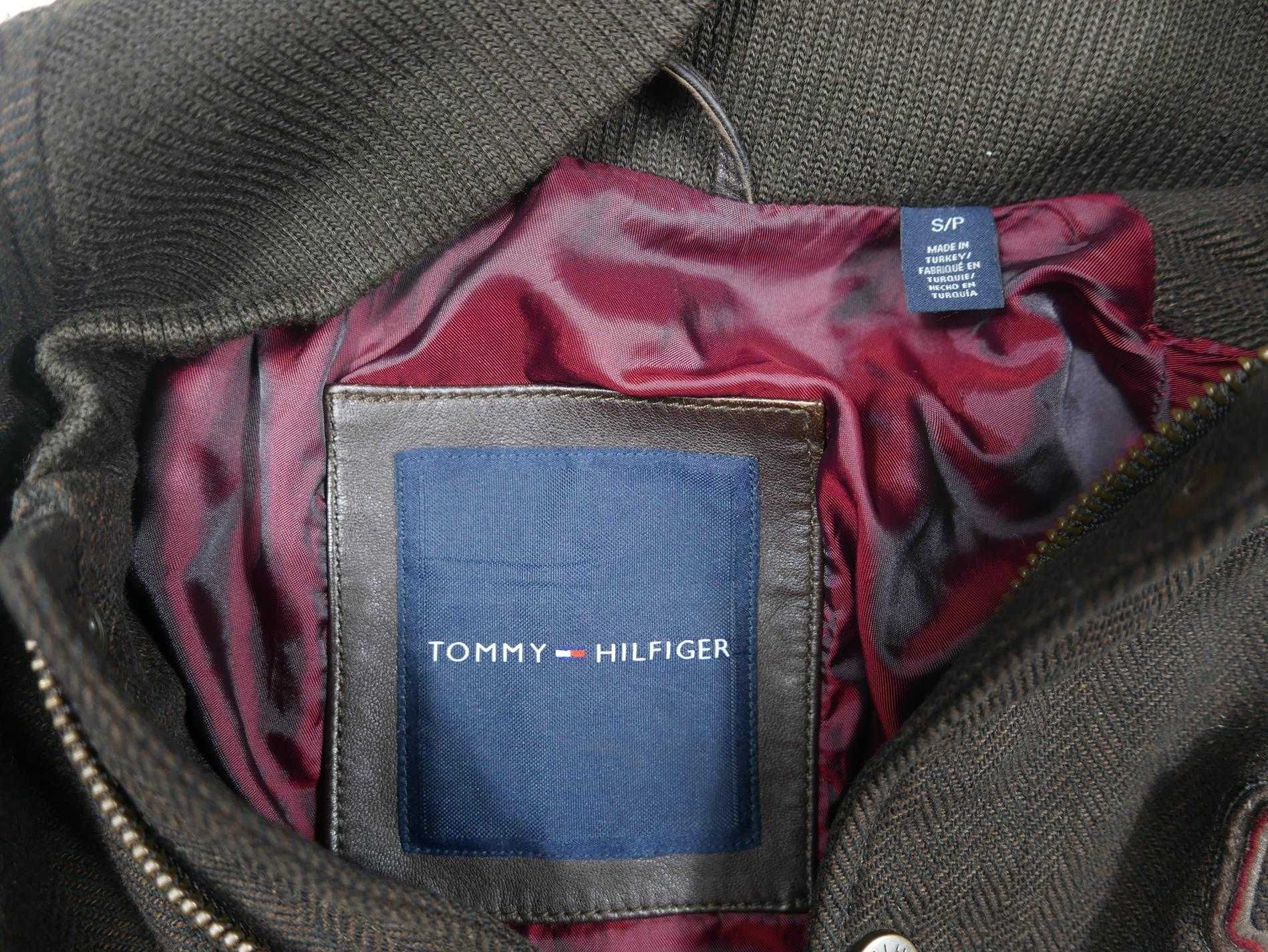 Tommy Hilfiger Kurtka Skórzana Wełna Brązowa S