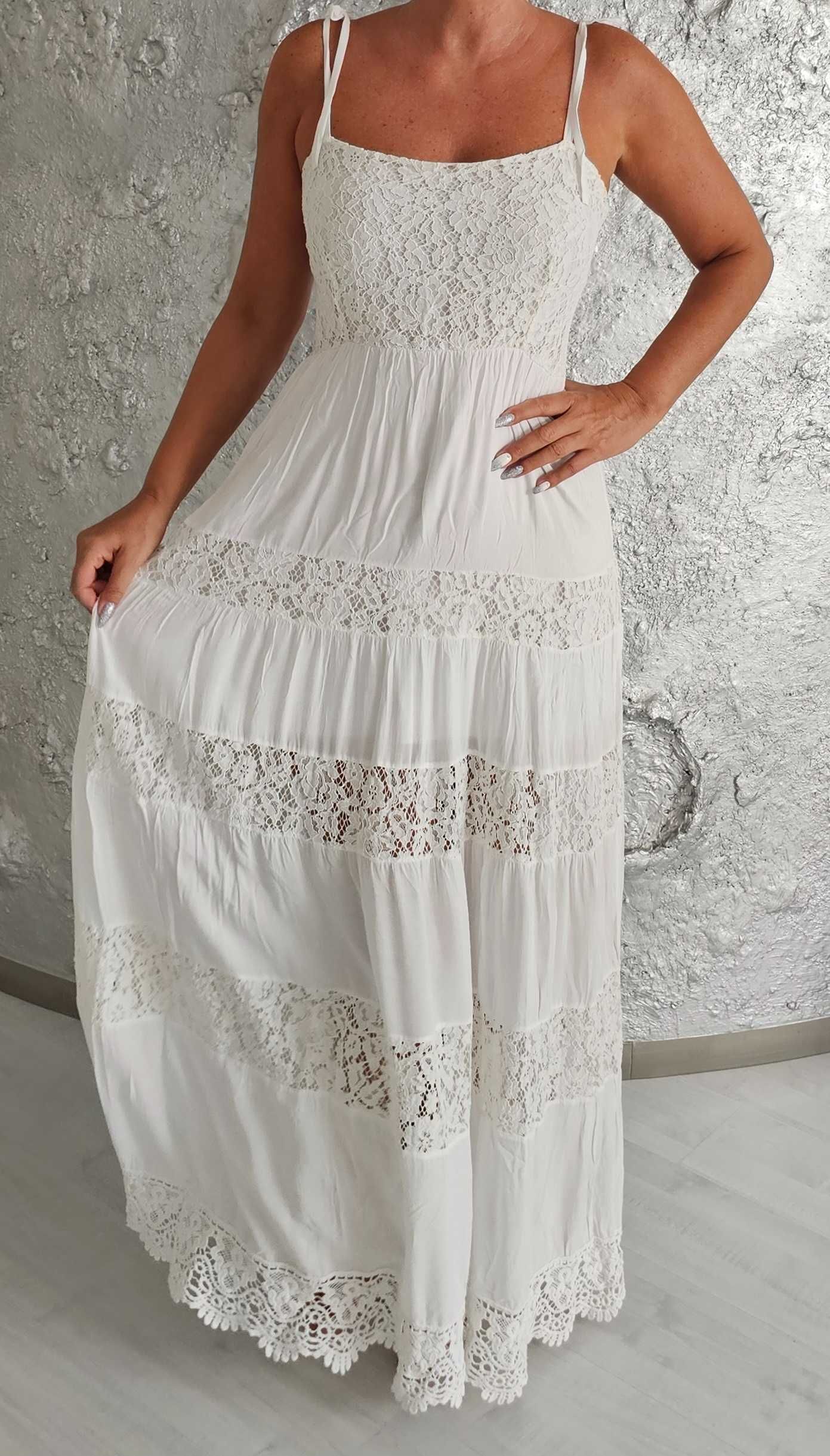 Marciano Guess sukienka długa koronki roz L