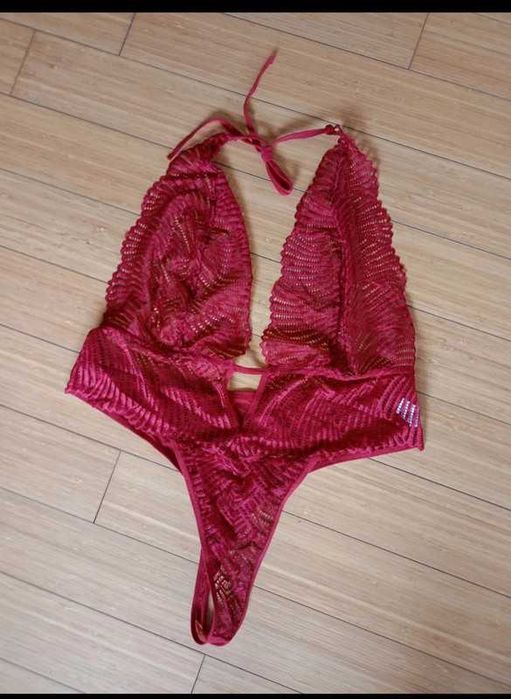 body kobiece koronkowe do sesji bordowe bielizna