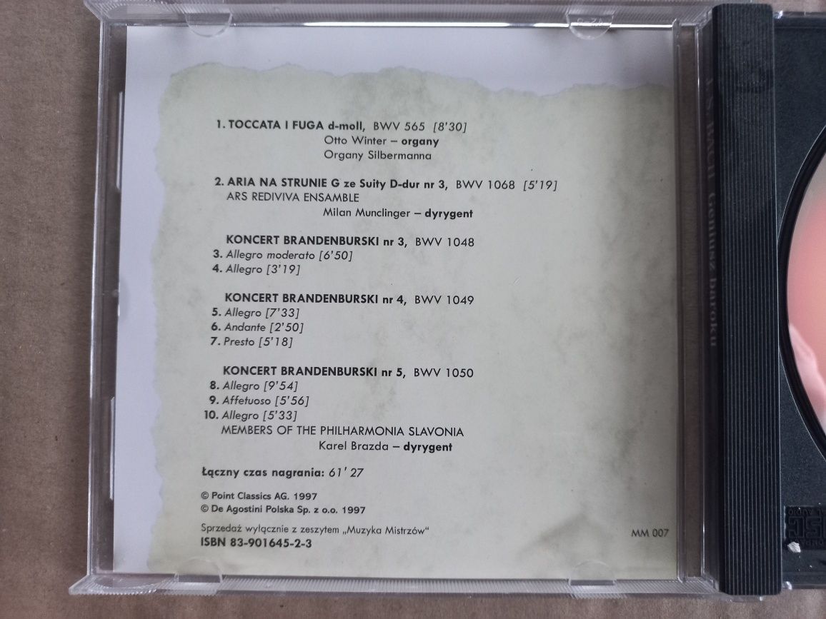 Muzyka Mistrzów J. S. Bach Geniusz Baroku płyta CD