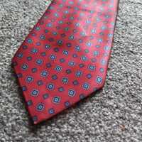 Krawat męski czerwony we wzorki