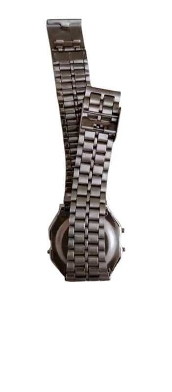 Zegarek srebrny metalowy LED swag elektrnyczny stoper minutnik vintage