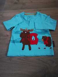 Bluzka/koszulka z długim rękawem motyw leśny 80-86