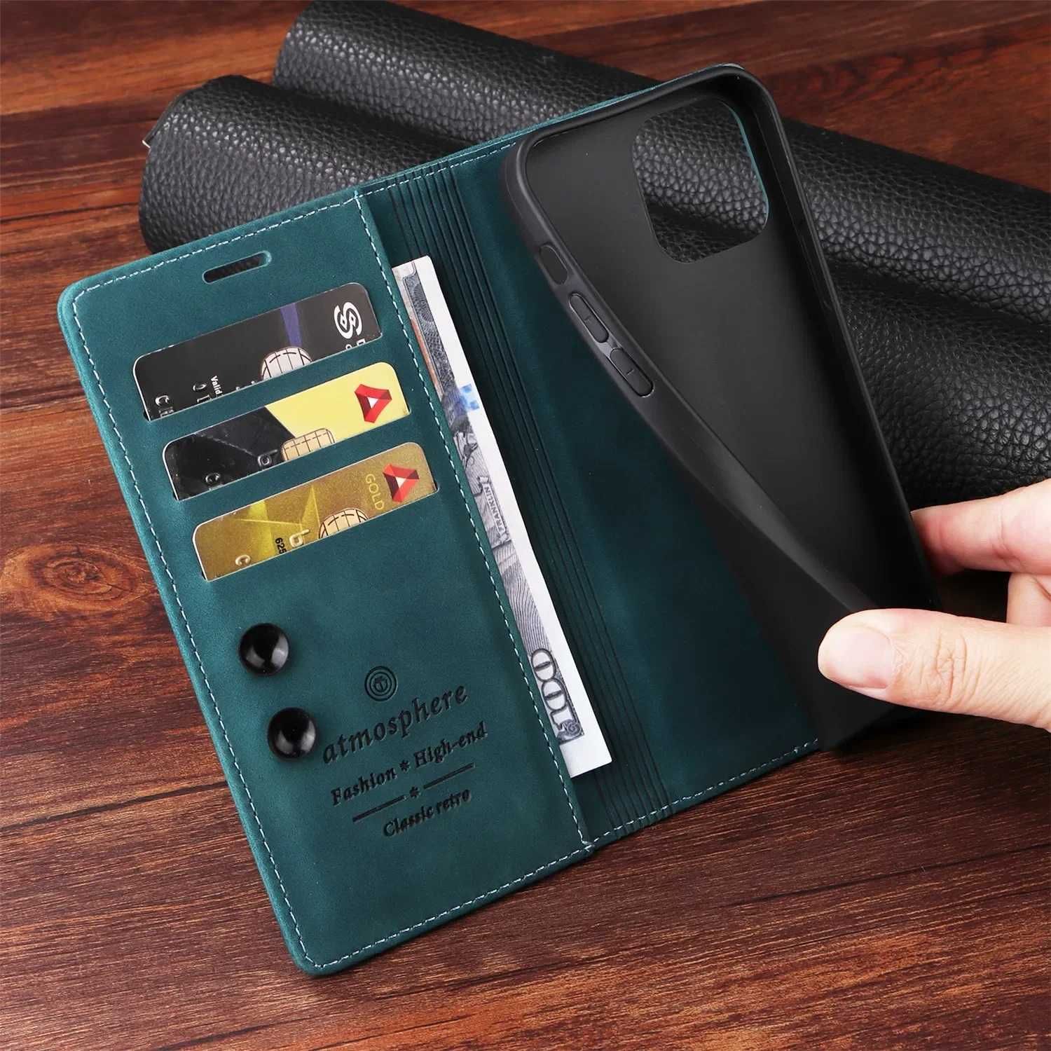 Etui iPhone 13 skórzane czarne