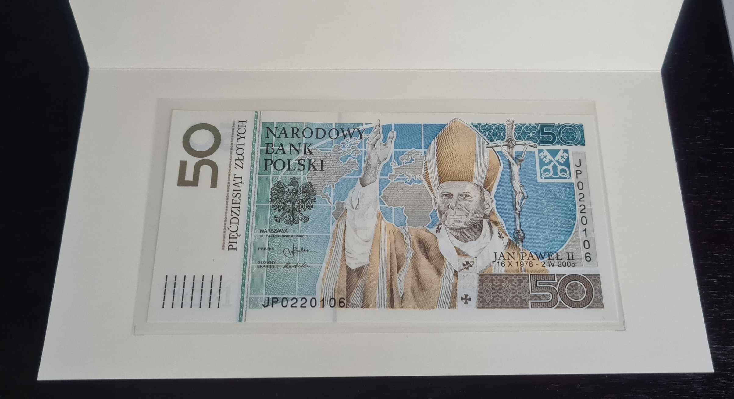 50 zł - pierwszy polski banknot kolekcjonerski Jan Paweł II